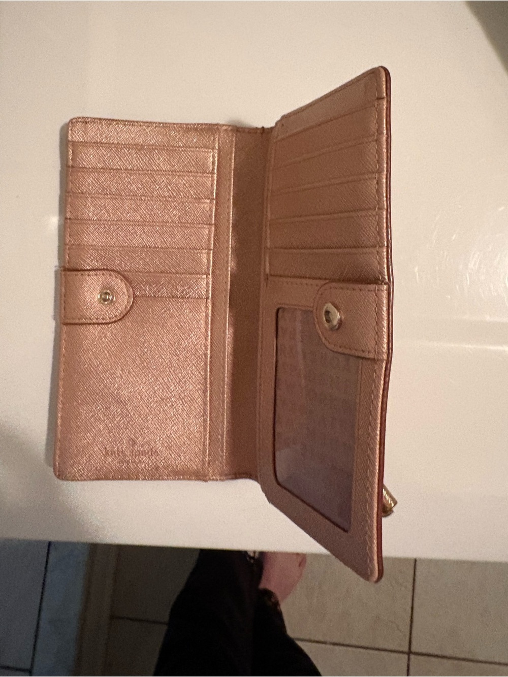 NWOT Kate Spade gold sparkle large wallet - Picture 2 of 2